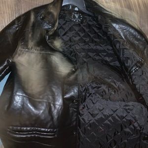 mens leather jacket versace without tag